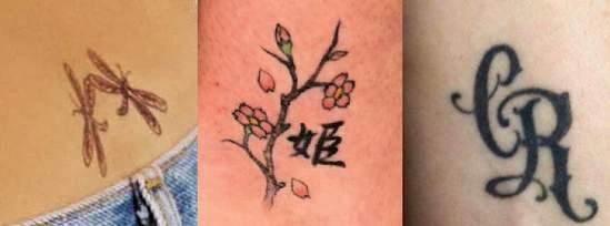 SArah Michelle Gellar - three tattoos